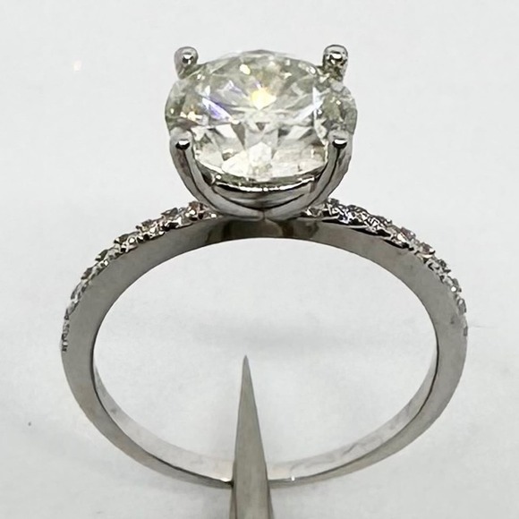 Moissanite Diamond Engagement Ring 2 Ct Brilliant 18K Finish GRA Size 10.5 - Picture 4 of 12